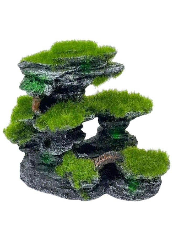 زينة حوض السمك من KDAMGOQE، حجر منظر لحوض السمك، مخبأ مغطى بالطحالب لحوض السمك (6.7 × 2.4 × 4.5)، زينة راتنجية غاطسة كبيرة، إكسسوارات حوض سمك سهلة التركيب - Image 3